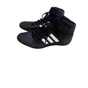 Adidas HVC‎ 2 Wrestling Shoes Mens Size 7.5 Black White High Top Mat  Worn 1X